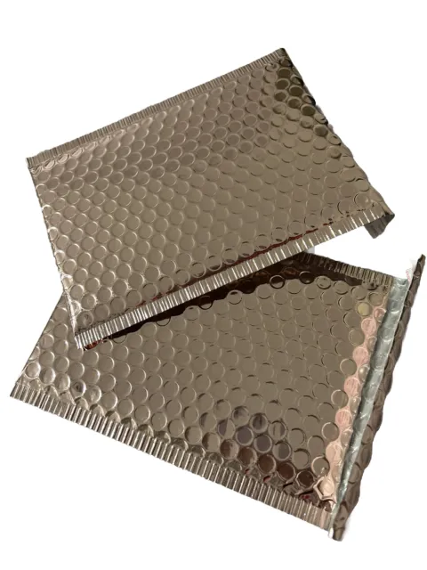 25 Rose Gold Bubble Lined Envelopes Metallic Mailers Mailing Bags 15X20Cm