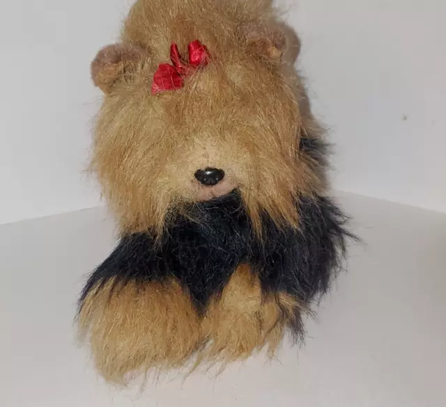 A Ty Brand Yorkshire Terrier Puppy Dog Plush Stuffed Animal Realistic Long Hair