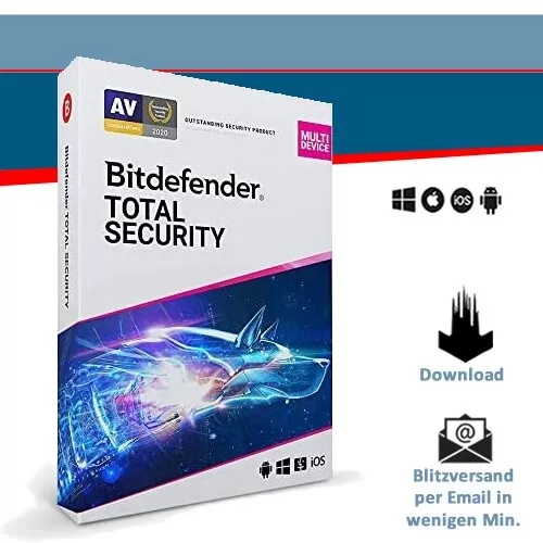 Bitdefender Total Security 2024, 10 Geräte - 2 Jahre, Download, Blitzversand