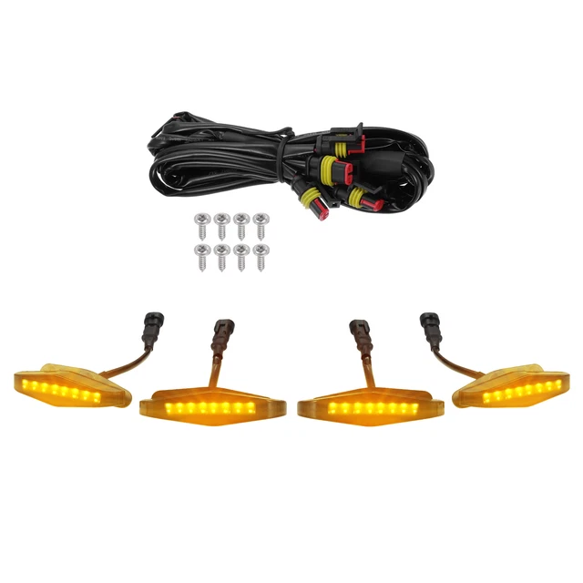 Confezione da 4 luci a LED ambra per griglia (ambra) con fusibile e istruzioni per Toyota
