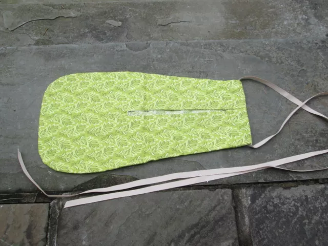 Reenactor 18Th C Rev War Colonial Long Pocket Green Leaves Garden Vines Cotton