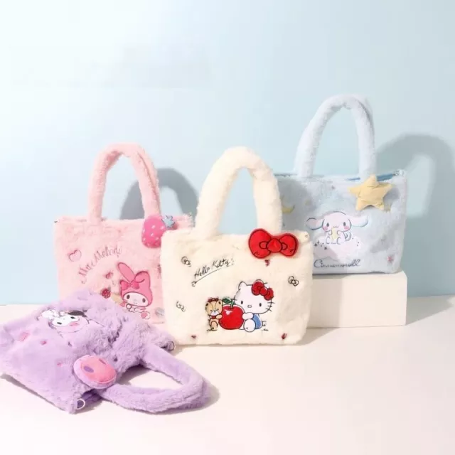 Sanrio My Melody Cinnamoroll Kuromi Kitty Handbag Shoulder Bag Plush Bag 27*20CM