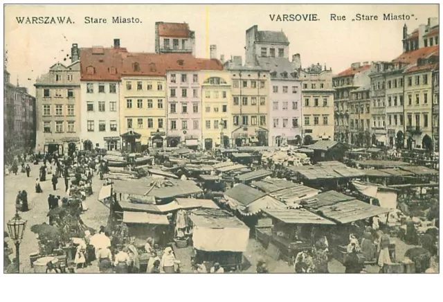 pologne. n°38324 . warszawa.rue stare miasto.marché