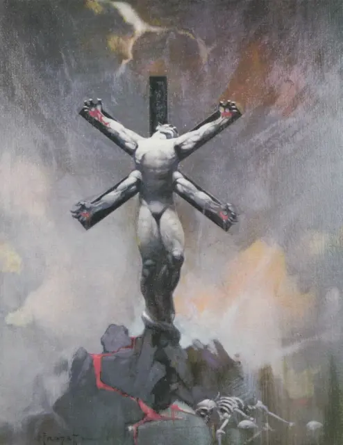 1985 full Color Plate "Alien Crucifixion" by Frank Frazetta Fantastic GGA Print