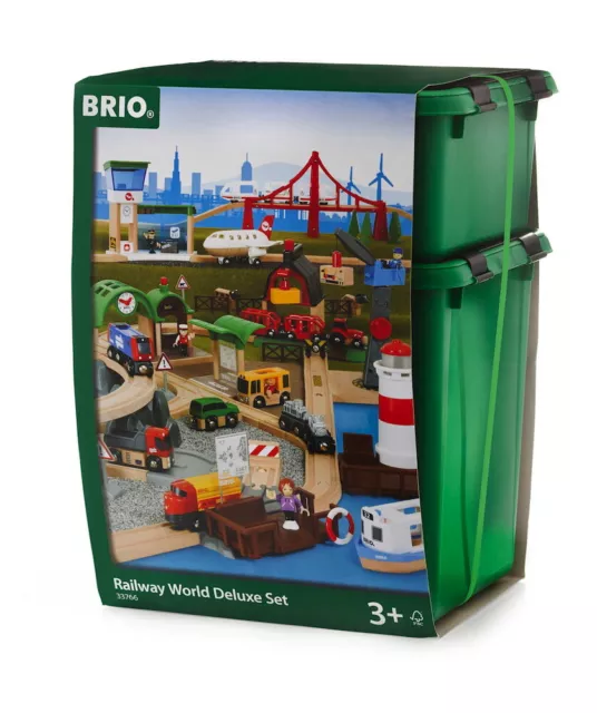 Brio World Eisenbahn Set Großes Premium Set in Kunststoffbox 106 Teile 33766