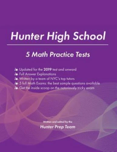 Hunter High School: 5 Math Practice Tests, Brand New, Free shipping in the US