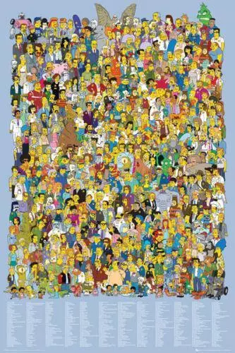 The Simpsons TV Show Poster Large 36"x24" The Cast 2011 All Of Springfield - New