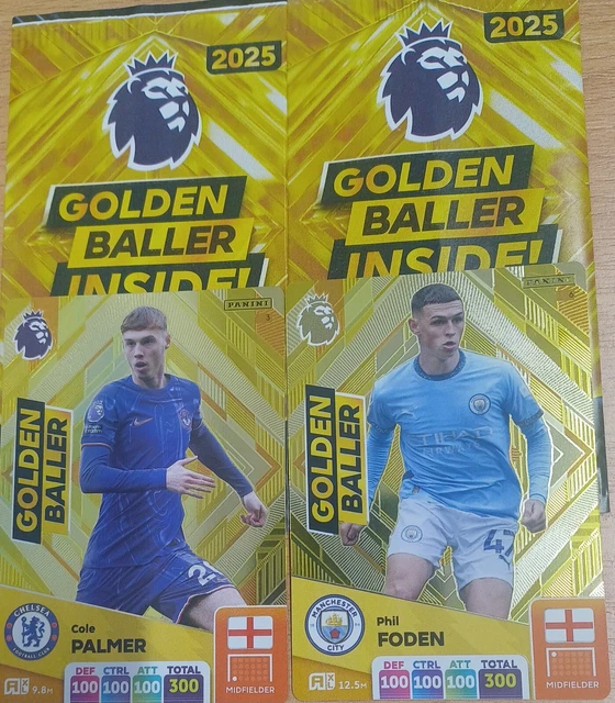 PANINI ADRENALYN XL 2025 Cole Palmer And Phil Foden Prem League Golden