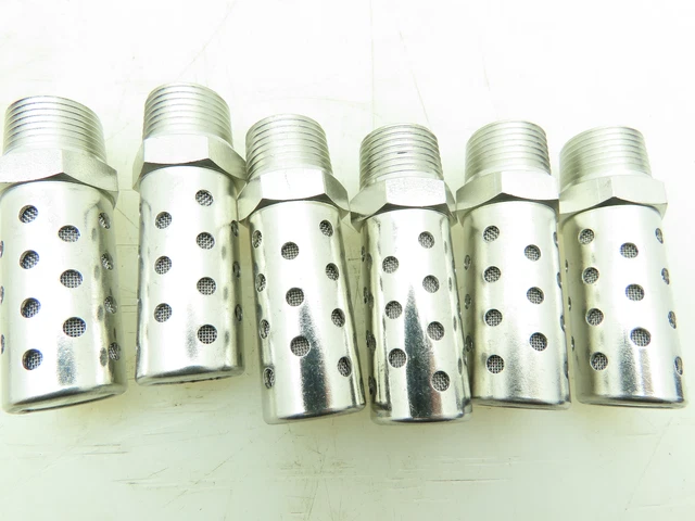 Numatics SSM3MN Stainless Air Silencer Pneumatic Valve Muffler 3/8" NPT Lot of 6