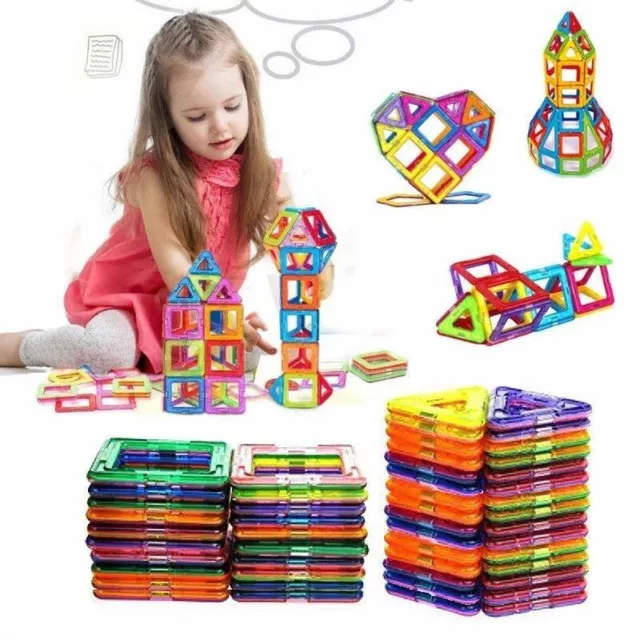 118 Piece Kids Magnetic Blocks Building Toys For Boy Girls Magnet Mini Tiles Kit