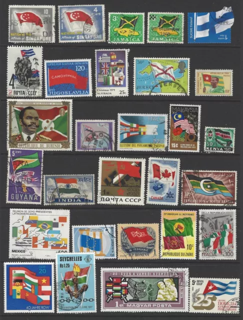 Assortment of Flags from around the World Stamps  Collecting and Journaling