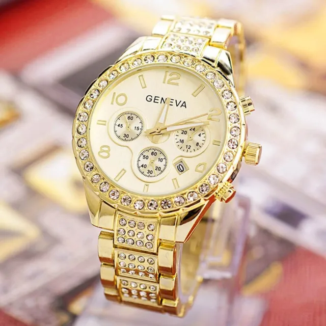 Women Fashion Luxury Crystal Quartz Watch Easy to Read Watches for Women