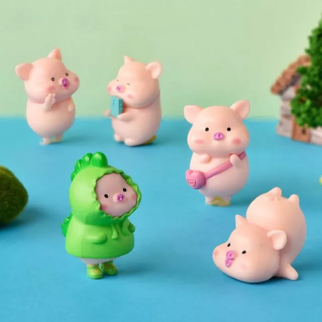 7pcs/set Micro Landscape Ornaments Animal Doll Pig Animal Doll  Home