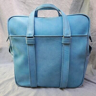 Vintage Samsonite Silhouette Luggage Bag Tote Carry On Overnight Blue Travel