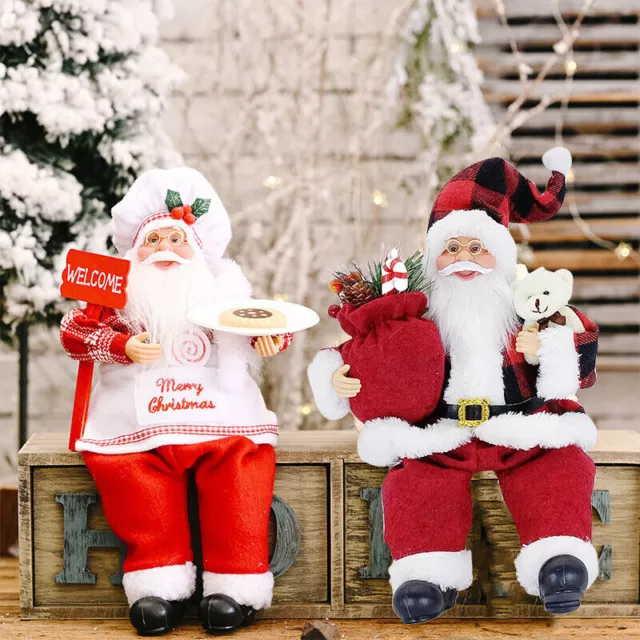 Sitting Santa Claus Traditional 35cm Father Christmas Figure Xmas Decoration new