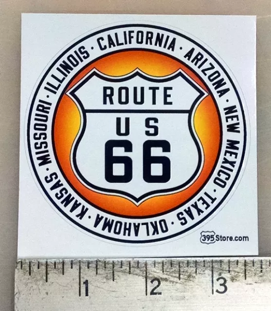 Route 66 CA AZ NM TX OK KS MO IL sticker decal 3.5"x3.5"