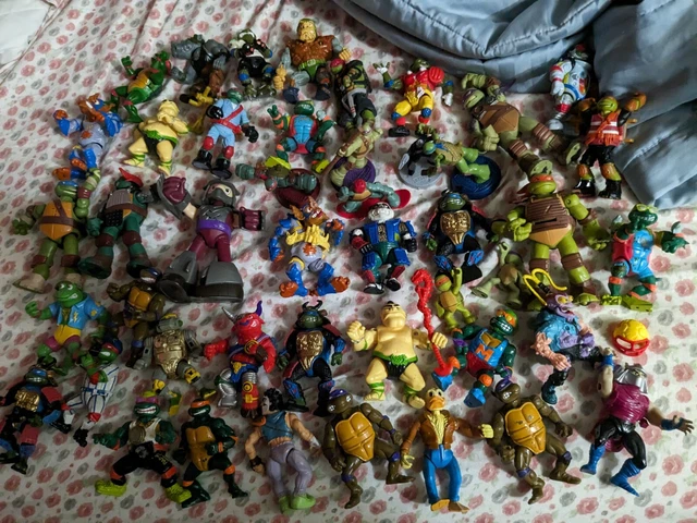 Vintage TMNT Teenage Mutant Ninja Turtles Huge Lot Of 45 Figures And Accessories