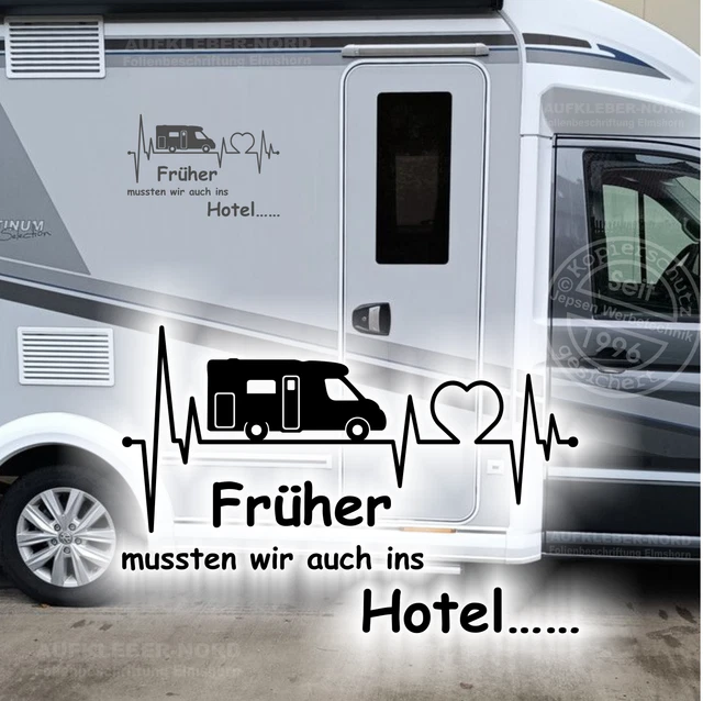 Autoaufkleber Personalisiert 30cm Herzschlag Wohnmobil Das Leben 90cm Spruch Autoaufkleber Heck Camper Urlaub B49 Heckaufkleber Wohnmobil