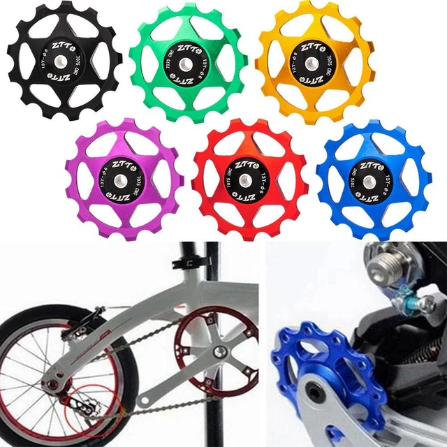 Almencla Vélo Arrière Dérailleur Poulie 11T - 17T Jockey Roue Guide Rouleau 11T Noir
