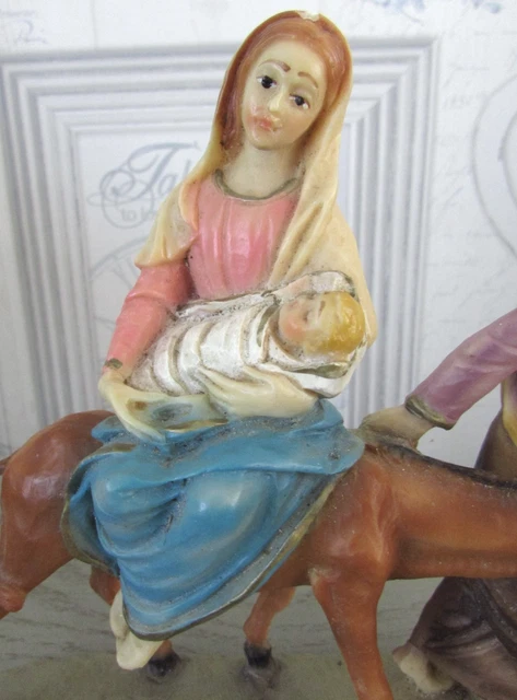 Lot De 2 Anciens Santons En Cire Marie Et Joseph - Crèche Traditionnelle Vintage