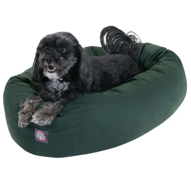 Majestic Pet | Poly/Cotton Bagel Pet Bed For Dogs, Green, Small