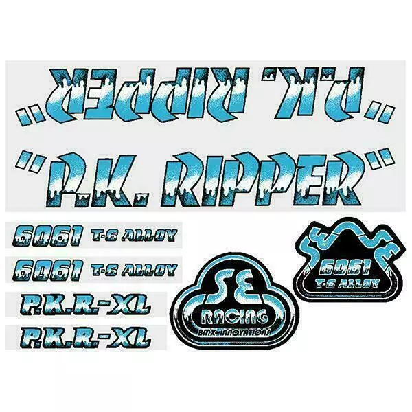 SE Racing - 80'S PK Ripper DRIPPY FONT decal set in BLUE - Old school bmx