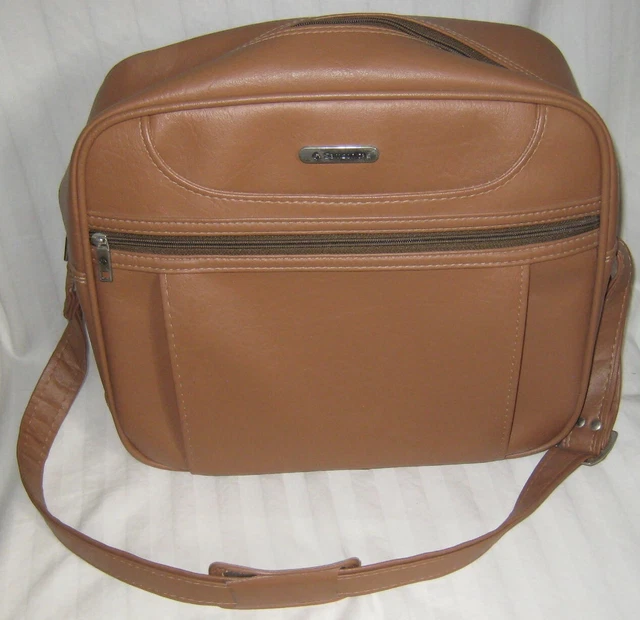 Vintage Brown Tan Samsonite Concord Carry On/Overnight Shoulder Bag Luggage