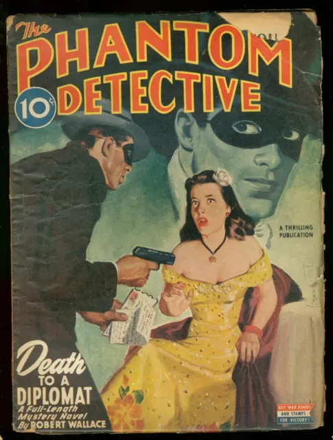 Pulp:  Phantom Detective Oct 1945- Death To A Diplomat Pulp--- G