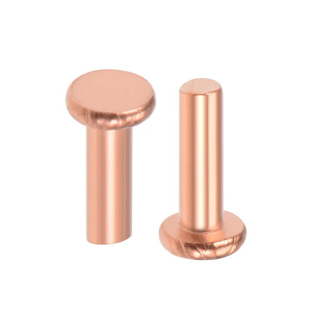100Pcs 3/32"x5/16" Tête plate Cuivre Rivets solides attaches