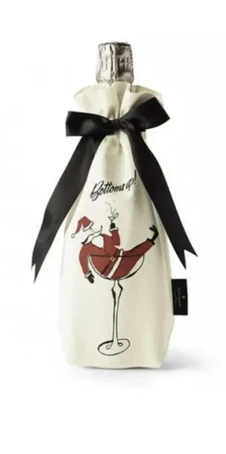 NEW Kate Spade New York Bottom's Up Jolly Santa Wine Tote HOLIDAY 🎁