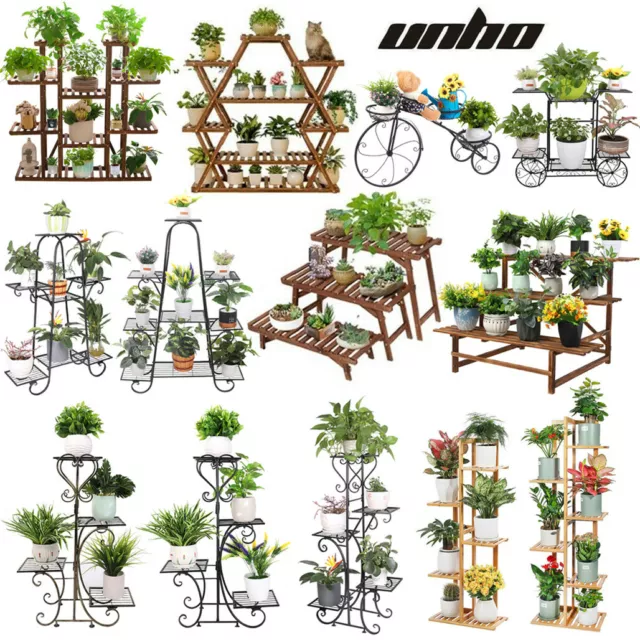 Indoor Outdoor Plant Shelf Rack Display Stand Multiple Flower Pot Holder Premium