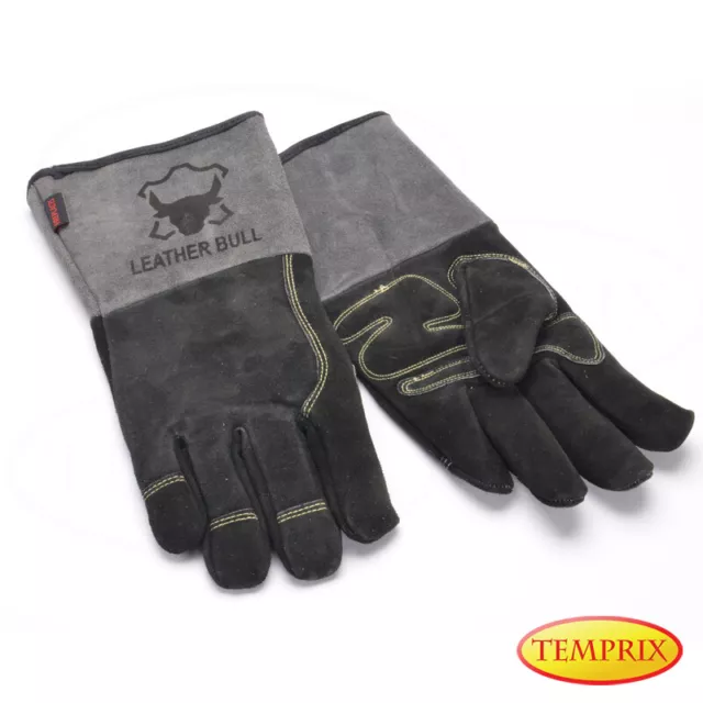 Guantes Barbacoa para Horno Parrilla Resistente Al Calor Cuero BBQ / L