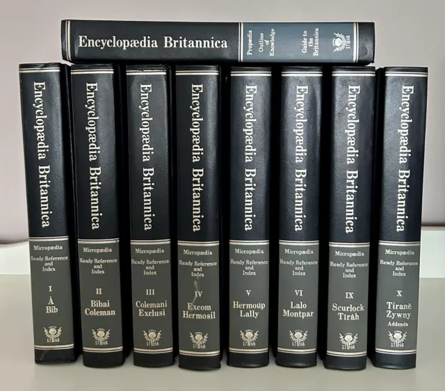 Encyclopaedia Britannica 9 Books Ready Reference and Index Micropaedia + Guide