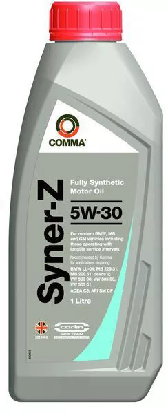 2x COMMA SYNER-Z 5W30 1L Engine Oil OE REPLACEMENT