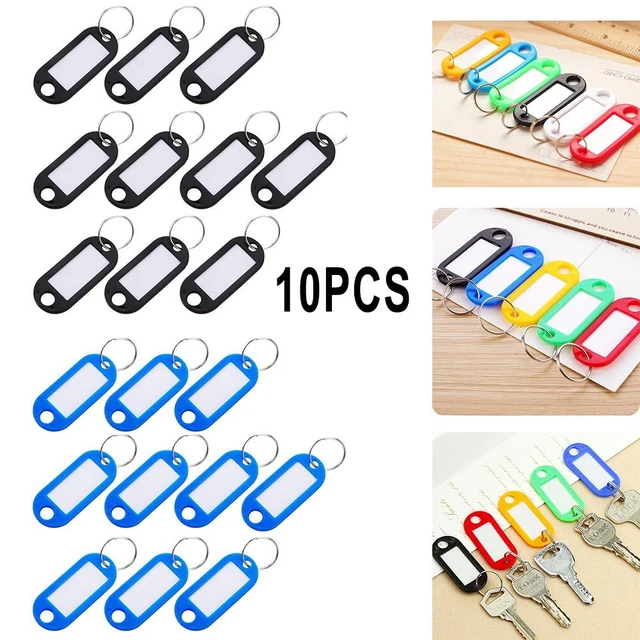 150 Portachiavi Scrivibili In 10 Colori – Etichette In Plastica Con Anello Metallico – Organizer Per Chiavi, Bagagli, Scuola