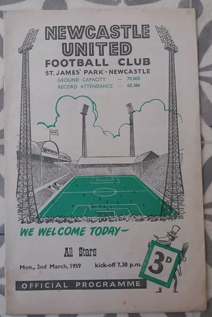 NEWCASTLE UNITED v  ALL STARS  1958/1959