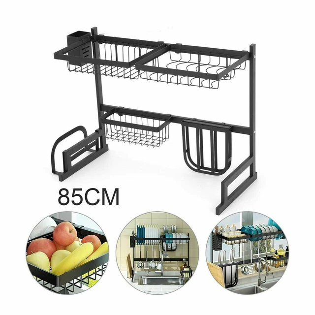 VASSOIO DA CUCINA Piatti Scodella Scolapiatti Scaffale Stoviglie Nero
