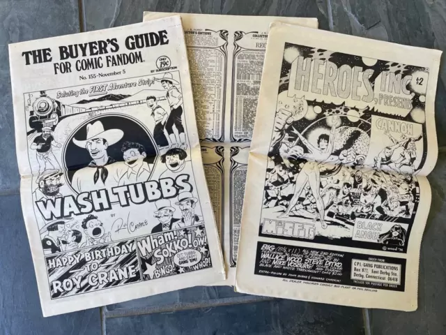 1976 BUYER'S GUIDE FOR COMIC FANDOM #155 Vintage Wash Tubbs Homage Ad Wally Wood