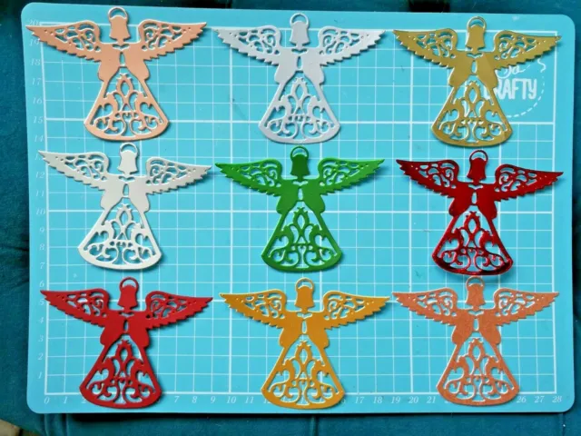 Craft Die Cuts 9 Lovely Christmas Angel card Toppers (Set 1)