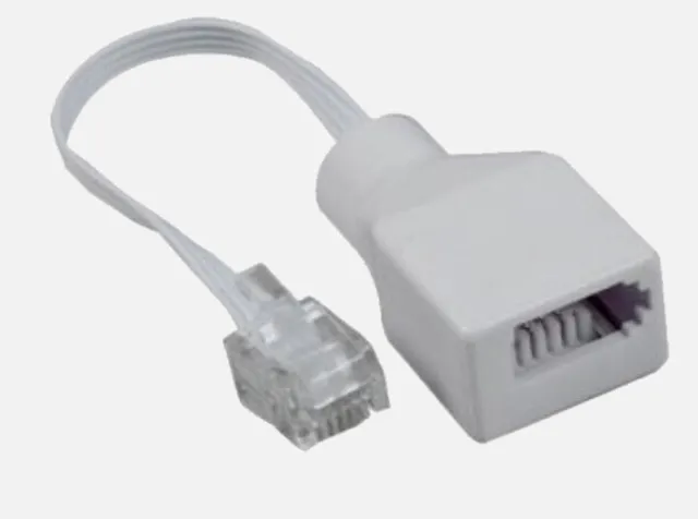 RJ11 Plug to UK BT Type Telephone Plug Socket Adapter Connector Modem Hub TEL