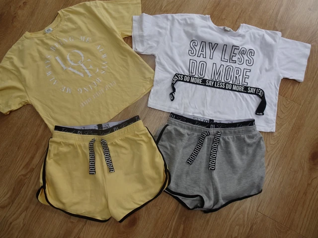 RIVER ISLAND girls 4 pack summer clothes bundle shorts t shirt AGE 11 - 12 YEARS 2