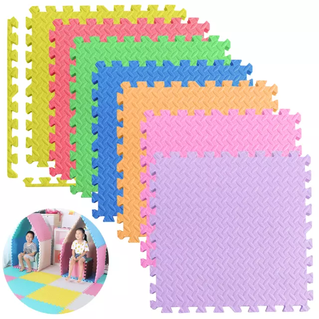 60x60cm Soft Foam EVA Kids Floor Mat Jigsaw Tiles Interlocking Garden Play Mats