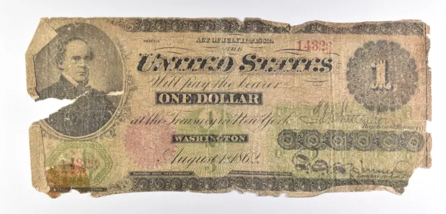 1862 $1 US Legal Tender Note Large Note *6044