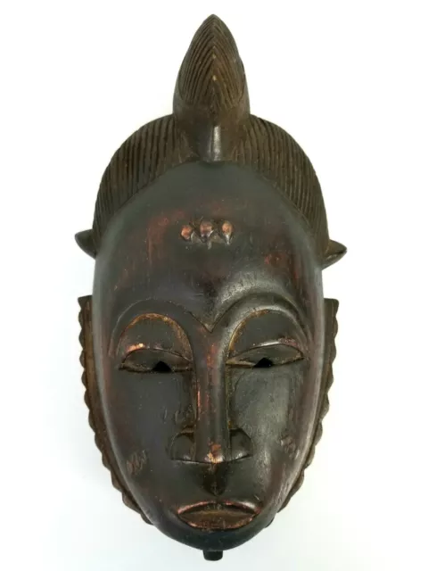 Wood Mask YOHURE Tribe Hand Carved Ivory Coast Bouafle African Art 13"