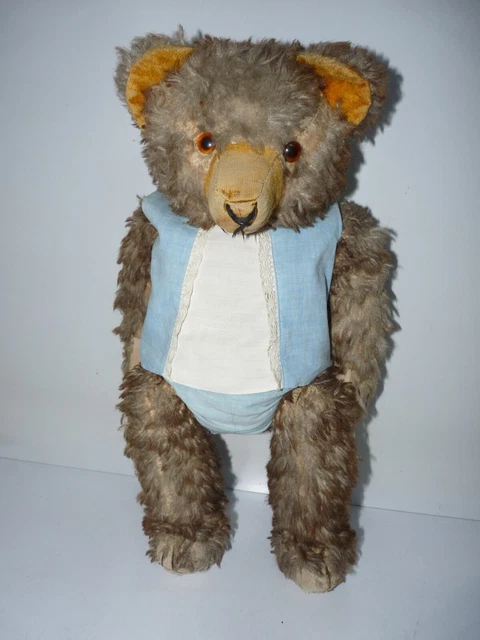 Grand Ours En Peluche Articulé Vintage 52cm – Fabrication Française