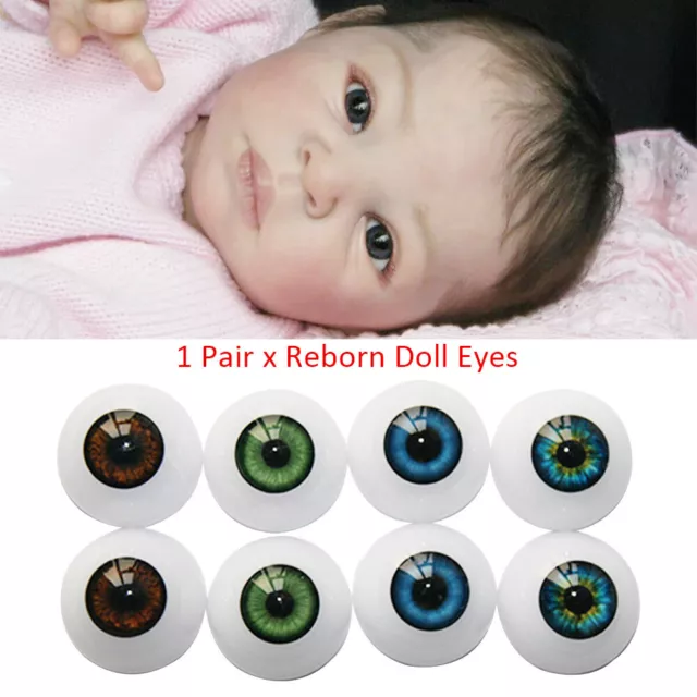 20/22/24mm Multicolor Half Round Acrylic Eyes Reborn Baby Doll Making Supplies 3