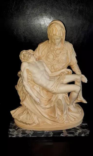 Statue Pieta A.Santini Repro Sculpture Michelangelo Marble/Stone - 12 lb Yrs '70