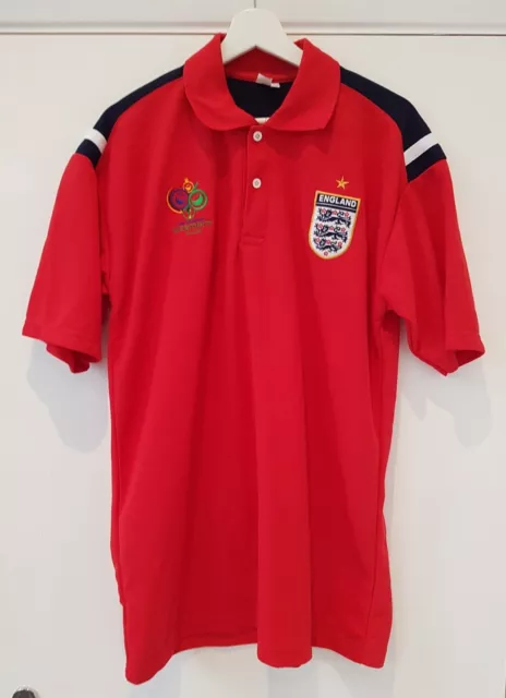 Men's England Red Polo Top UK Size XXL Fifa World Cup Germany 2006 VGC Used