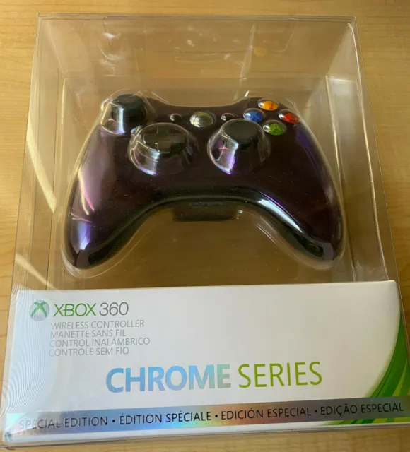NEW OFFICIAL MICROSOFT Xbox 360 Purple Chrome Series Wireless