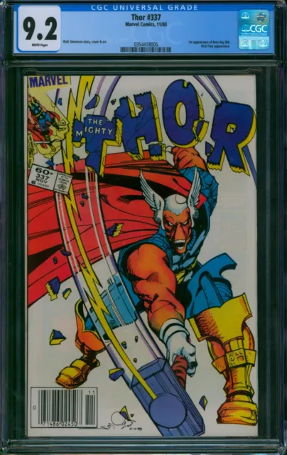 Thor #337 ❄️ CGC 9.2 WHITE PG + NEWSSTAND ❄️ 1st Beta Ray Bill Marvel Comic 1983
